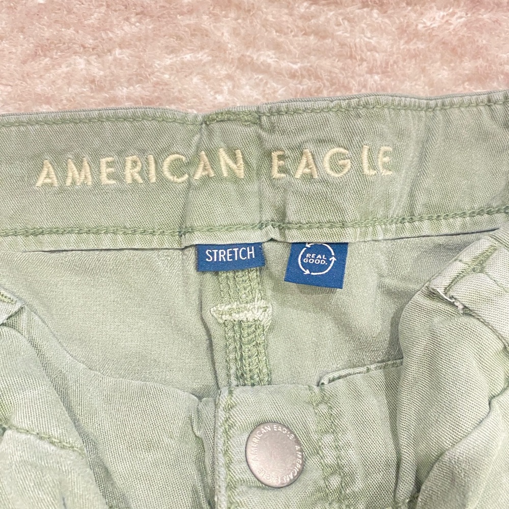 American Eagle Outfitters Women's Light Green High Rise Jeans